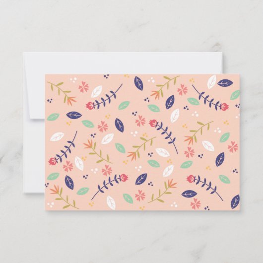 Floral Happy Pasgeborenkaart Kaart (Achterkant)