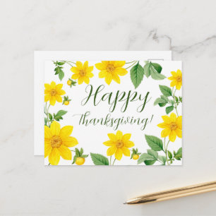 Floral Happy Thanksgiving Briefkaart