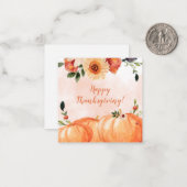 Floral Happy Thanksgiving Notitiekaartje (Voorkant / Achterkant in situ)