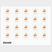 Floral Happy Thanksgiving Vierkante Sticker (Vel)