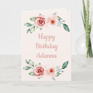 Floral Happy verjaardag mijn liefde Kaart