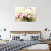 Floral Happy Waterverf Rozen Mand Canvas Print (Insitu (Slaapkamer))