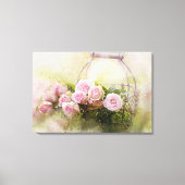 Floral Happy Waterverf Rozen Mand Canvas Print (Voorkant)