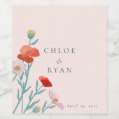 Floral Harmony Eten en Drinken Etiket Set (Enkel label)