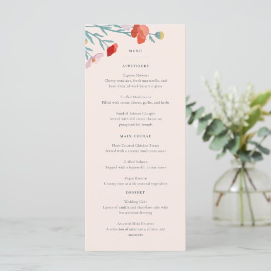 Floral Harmony Flat Menu (Staand voorkant)