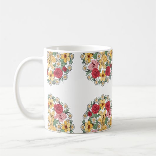 Floral Harmony Mandala Koffiemok (Links)