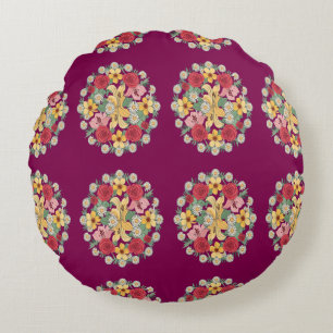 Floral Harmony Mandala Rond Kussen