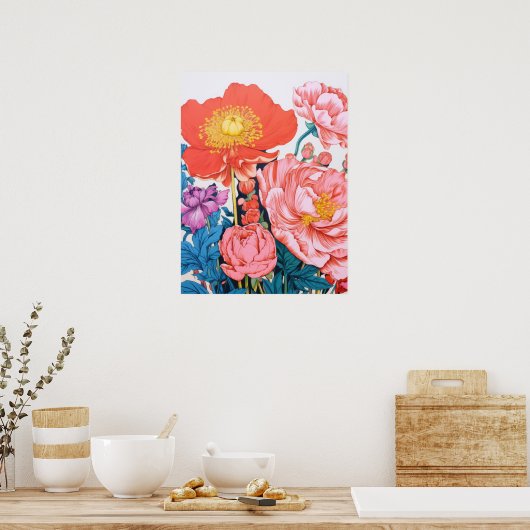 Floral Harmony Poster (Keuken)