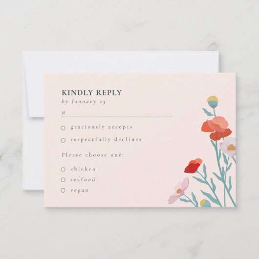 Floral Harmony RSVP Kaartje (Voorkant)