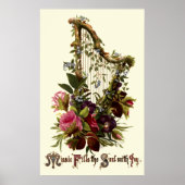  Floral Harp Music Poster (Voorkant)