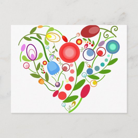 Floral hart briefkaart (Voorkant)