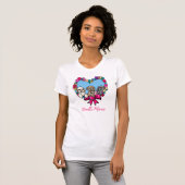Floral hart doedel hond T-shirt (Voorkant volledig)
