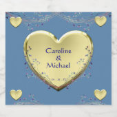 Floral hart Elegant Bruiloft Party Likeurfles Etiket (Enkel label)