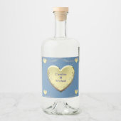 Floral hart Elegant Bruiloft Party Likeurfles Etiket (Voorkant)