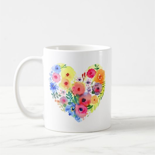 Floral hart gepersonaliseerde oma koffiemok (Links)