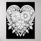 Floral hart kleurend Poster (Voorkant)