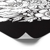 Floral hart kleurend Poster (Hoek)