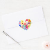 Floral hart krans pastel Waterverf Hart Sticker (Envelop)