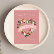 Floral hart Moederdag kaart