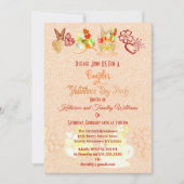 Floral hart vlinder theekopje Valentijnsdag paar Kaart (Voorkant)