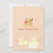 Floral hart vlinder theekopje Valentijnsdag paar Kaart (Achterkant)