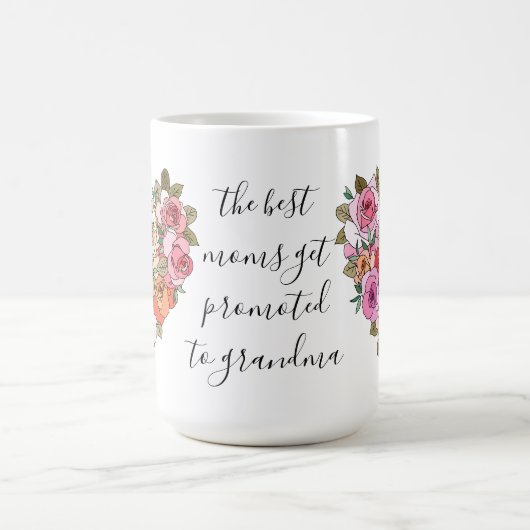 Floral hart, voor de eerste keer grootmoeder) koffiemok (Center)