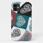  Floral hartart deco iphone case (Achterkant)