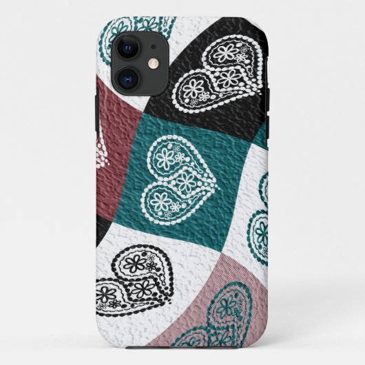  Floral hartart deco iphone case (Achterkant)