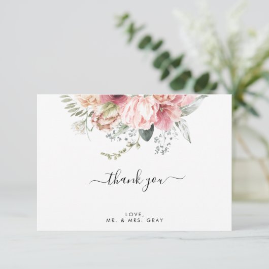 Floral Hartelijk dank | Annabeth RSVP Kaartje (Staand voorkant)