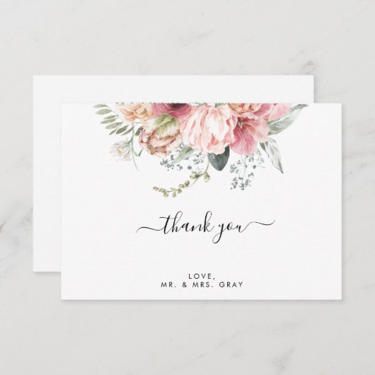 Floral Hartelijk dank | Annabeth RSVP Kaartje (Voorkant / Achterkant)