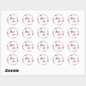  Floral Hartelijk dank Baby shower Ronde Sticker (Vel)