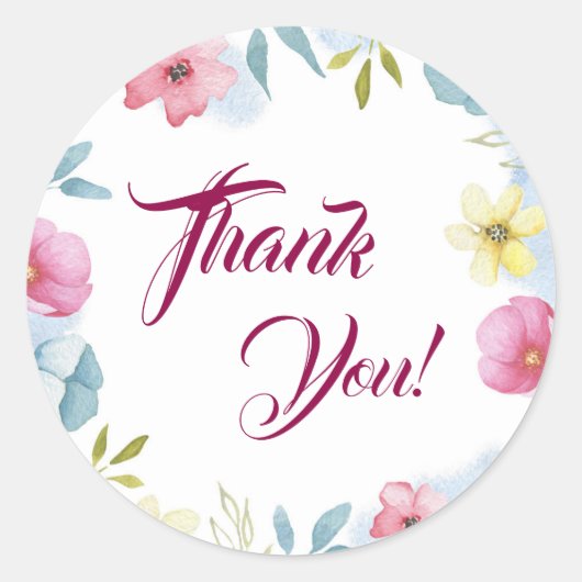  Floral Hartelijk dank Baby shower Ronde Sticker (Voorkant)