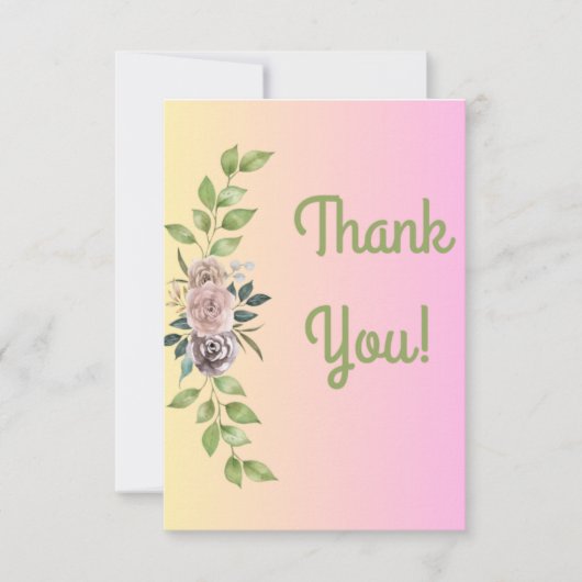 Floral Hartelijk dank Bedankkaart (Voorkant)