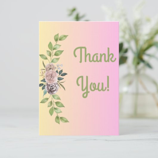 Floral Hartelijk dank Bedankkaart (Staand voorkant)