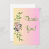 Floral Hartelijk dank Bedankkaart (Voorkant / Achterkant)