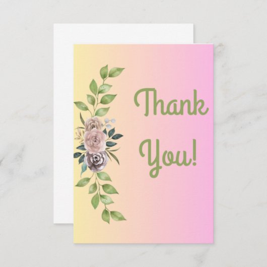 Floral Hartelijk dank Bedankkaart (Voorkant / Achterkant)