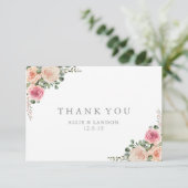 Floral Hartelijk dank Bedankkaart (Staand voorkant)