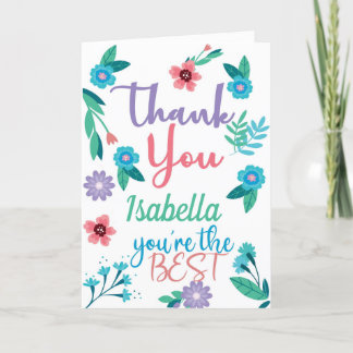 Floral Hartelijk dank Bedankkaart