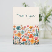 Floral Hartelijk dank Bedankkaart (Staand voorkant)