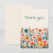 Floral Hartelijk dank Bedankkaart (Voorkant / Achterkant)