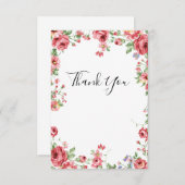 Floral Hartelijk dank Informatiekaartje (Voorkant / Achterkant)