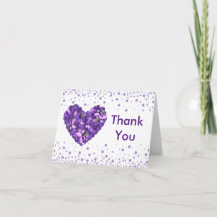 Floral Hartelijk dank Je kaart met violetten