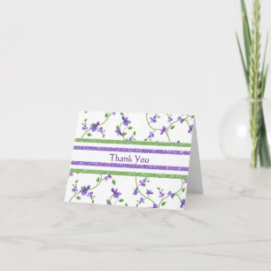 Floral Hartelijk dank Je kaart met violetten