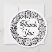 Floral Hartelijk dank Kaart (Voorkant)