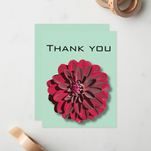 Floral Hartelijk dank Notitiekaartje (Voorkant / Achterkant in situ)