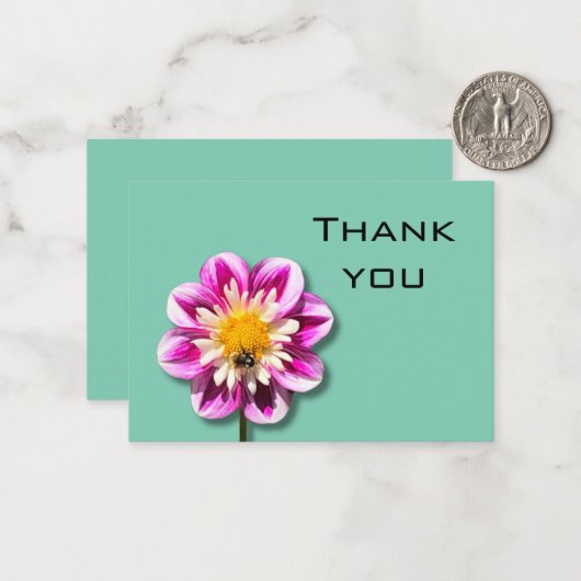 Floral Hartelijk dank Notitiekaartje (Voorkant / Achterkant in situ)