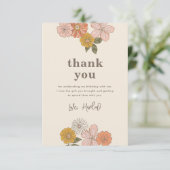 Floral Hartelijk dank | Retro Floral Bedankkaart (Staand voorkant)