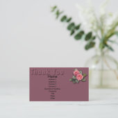 Floral Hartelijk dank Visitekaartje (Staand voorkant)