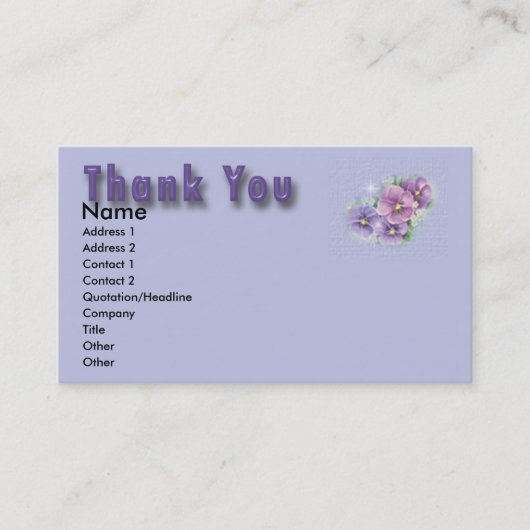 Floral Hartelijk dank Visitekaartje (Voorkant)