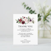 Floral Hartelijk dank voor de Kaart voor weddensch (Staand voorkant)